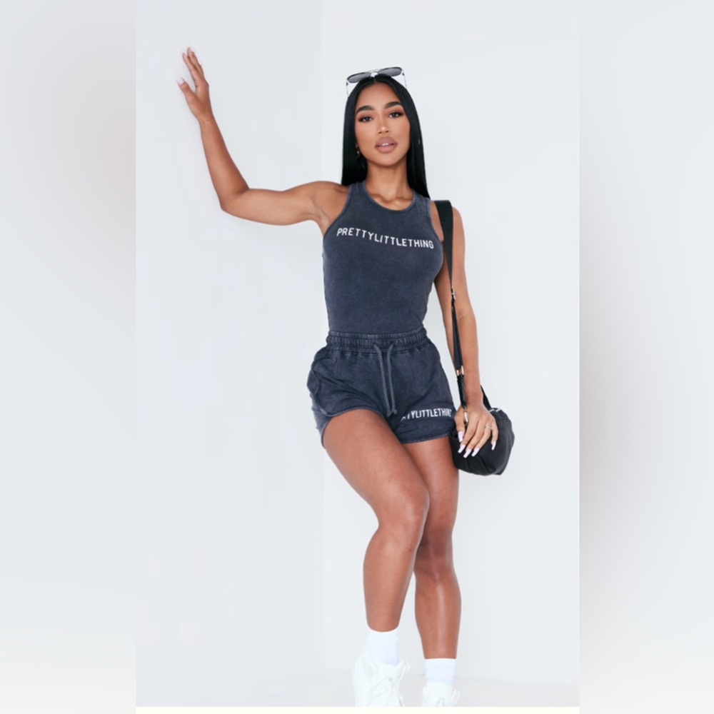 PrettyLittleThing Charcoal Athletic Shorts